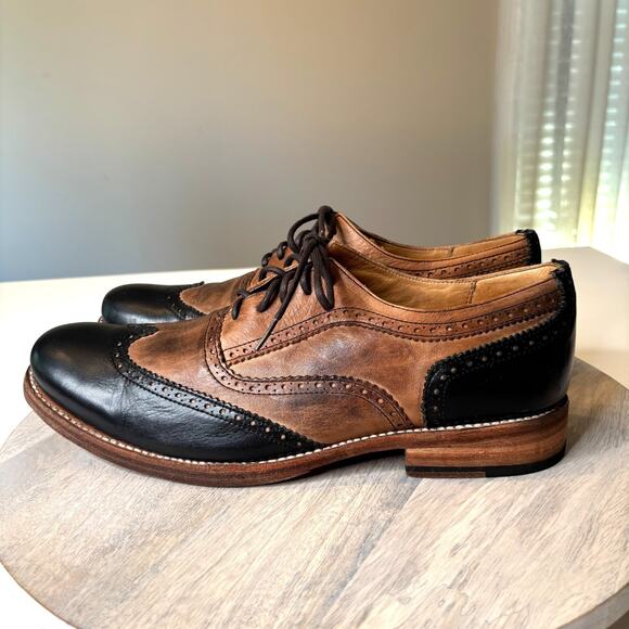 Bed Stu Cobbler Series Wingtip Oxford Shoes Men’s Size 11 Brown Black Leather - Picture 2 of 11